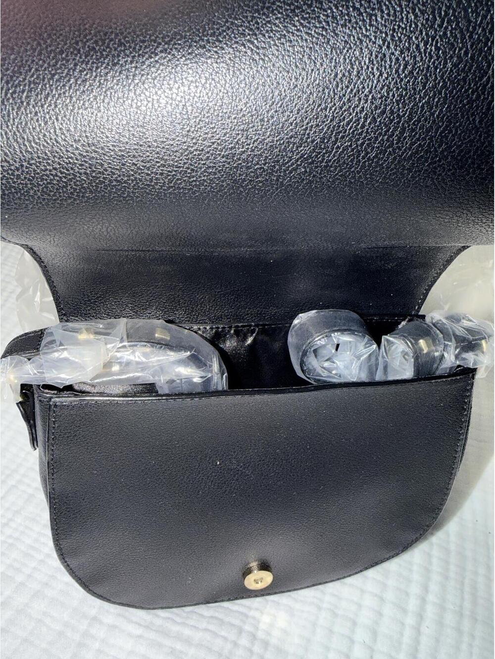 Victoria's Secret Black Studded Crossbody Saddle Bag - Picture 2 of 3